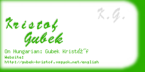 kristof gubek business card